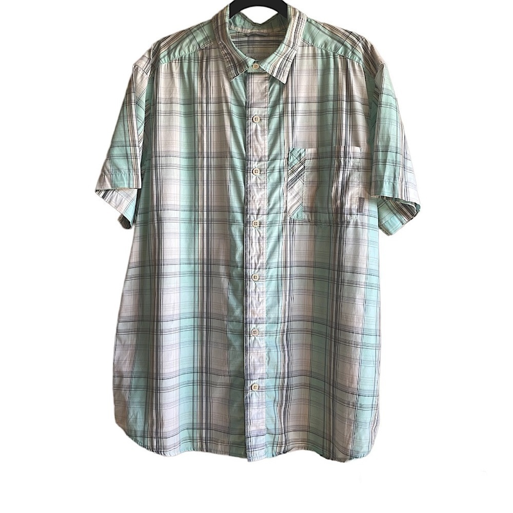 Columbia Omni Wick Plaid Button Down Short Sleeve Shirt | L